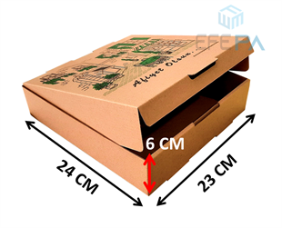 Karton Pizza Kutusu 24x23x6 cm 100lü