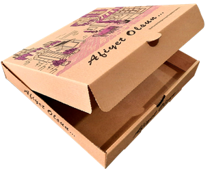 Karton Pizza Kutusu 24x24x4 cm 100'lü